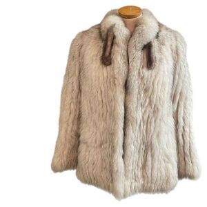 Mano Swartz White Fox Coat Size Small Medium Large See Measurements